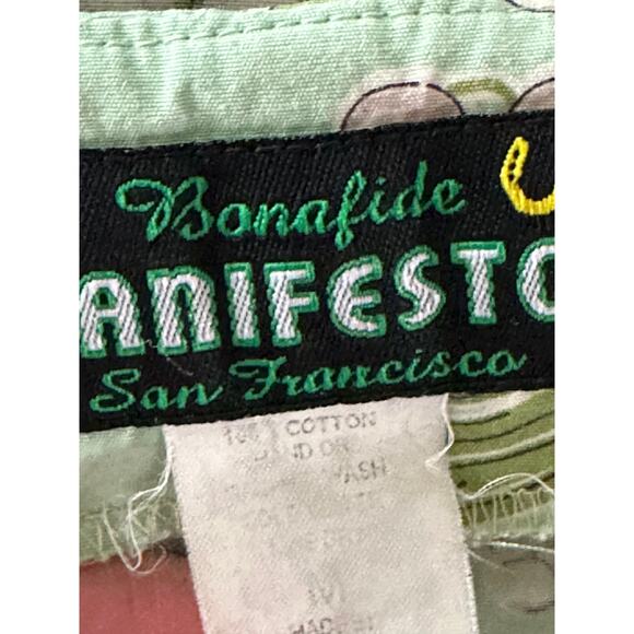 VTG 90s Cotton Peplum Mint Green Blouse Size L-10 Floral Print Retro Cottagecore - Picture 6 of 8